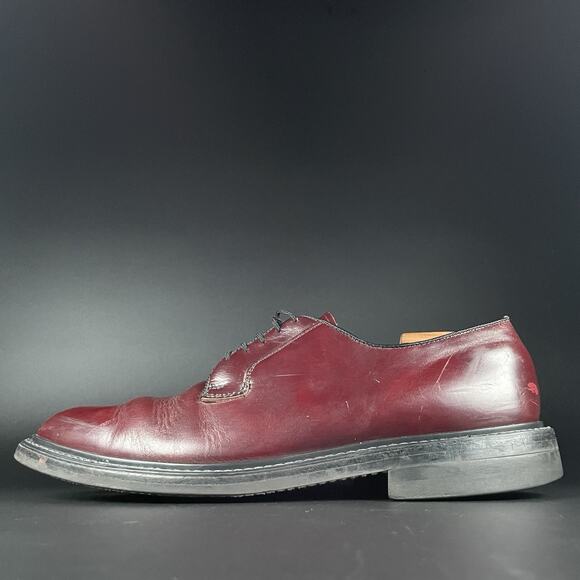 Florshiem Imperial Men’s Size 10 E Burgundy Leather Plain Toe Dress Shoe Vintage - Picture 1 of 8